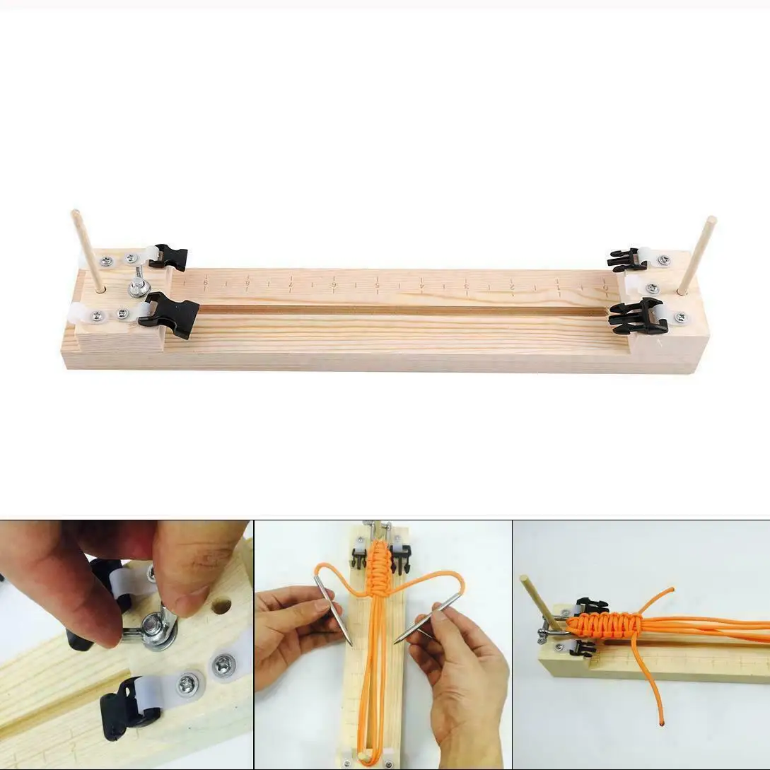 

1/5/8/11PCS Paracord Bracelet Jig Wristband Maker Wood DIY Knitting Wristband Knitting Tool Braided Parachute Cord Weaving Tools