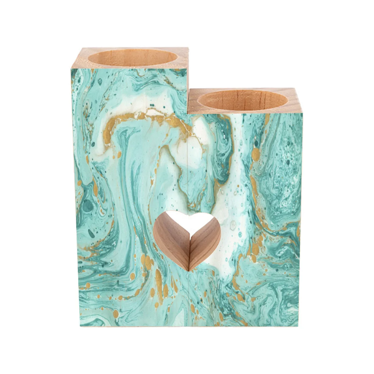 

Shabby Chic Rustic Tea Light Candle Holders Turquoise And Golden Paint White Marble Texture Romantic Decorative Candle Holder Se