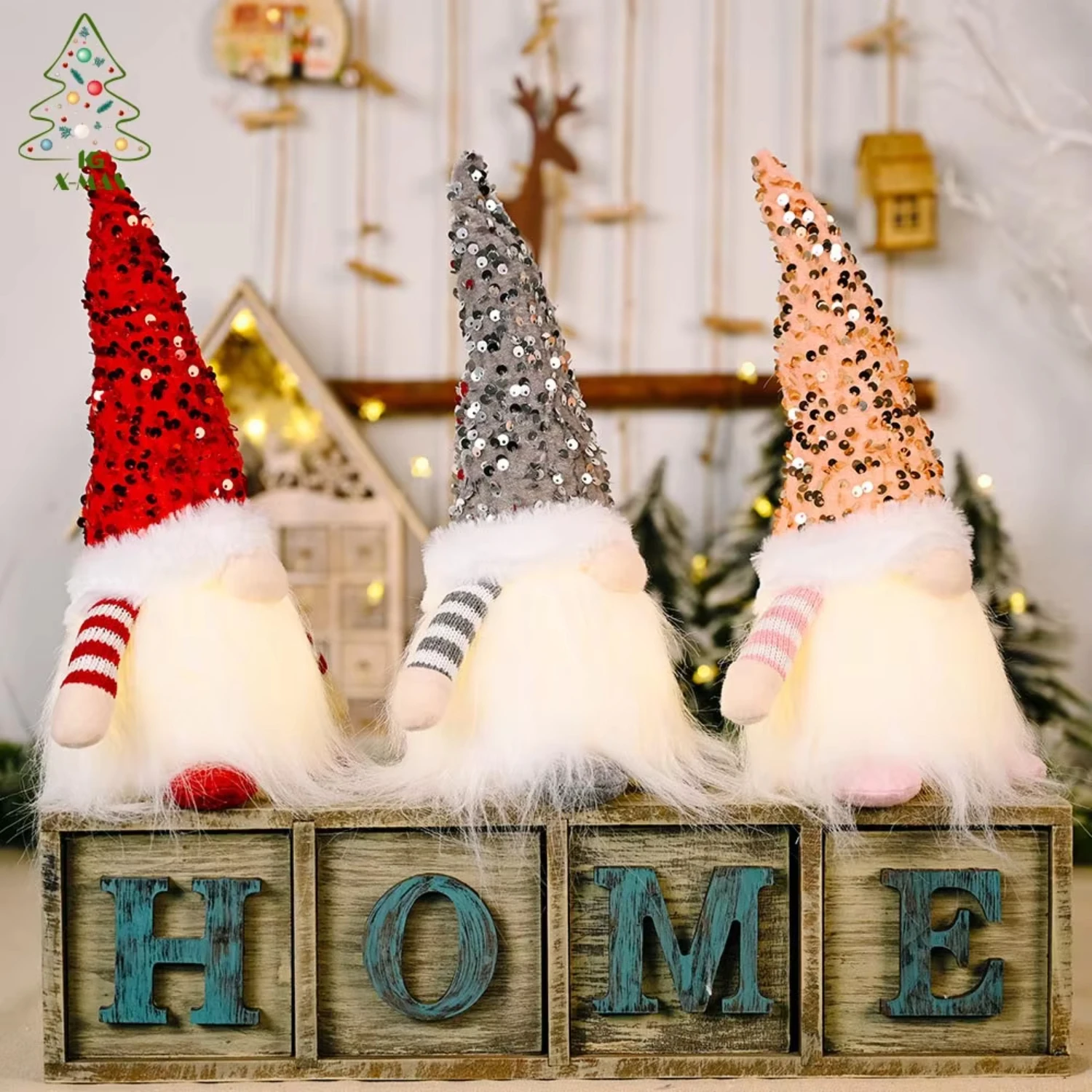 Готовый к отправке natal navidad Mini безликий гном Рождественская елка Орнамент