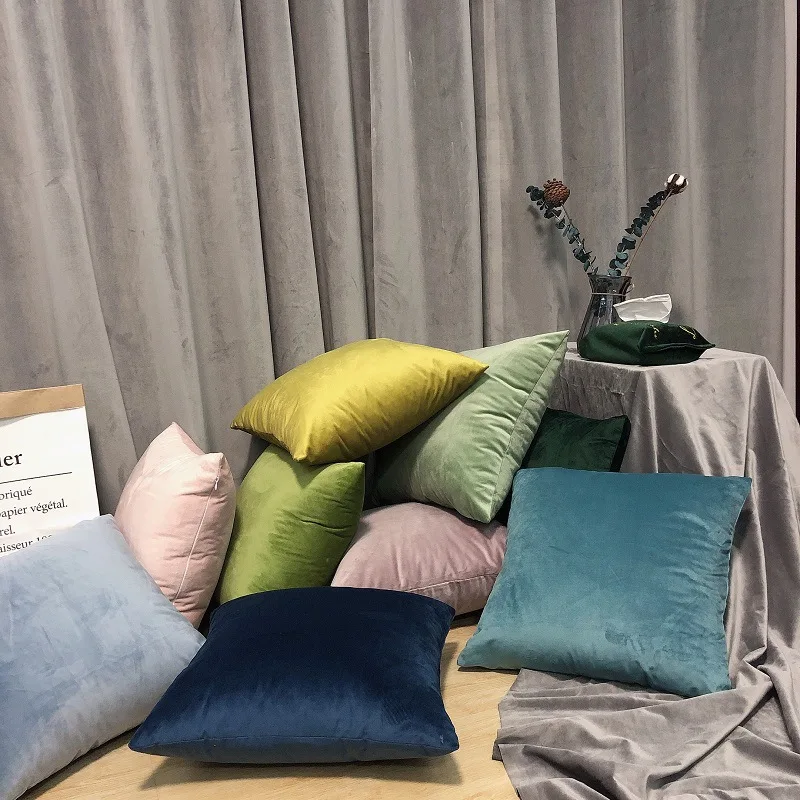 Чехол На Подушку Из Бархатной Ткани - Ультрамягкая Декоративная Квадратная