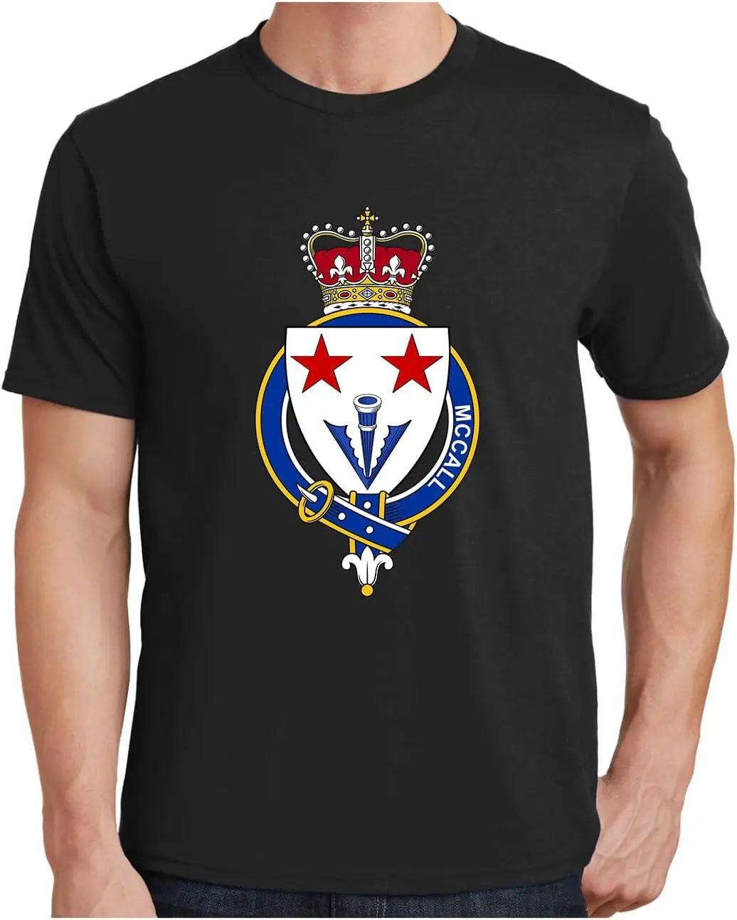 Мужская шотландская подвязка семейная футболка McCall