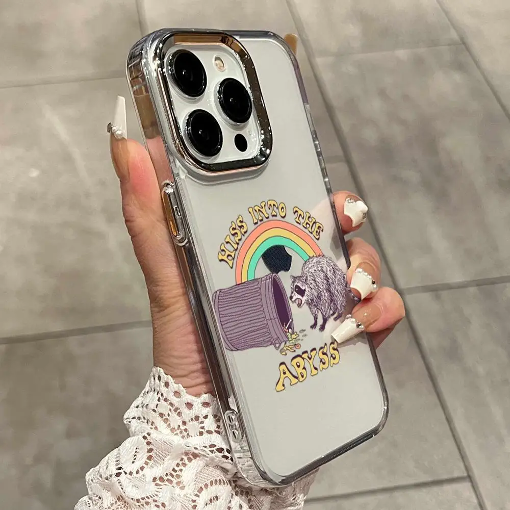 Фото Матовый противоударный мягкий чехол для iPhone 17, 16, 15, 14, 13, 12, 11, Mini, Pro, MAX с забавным милым енотом, серый №2