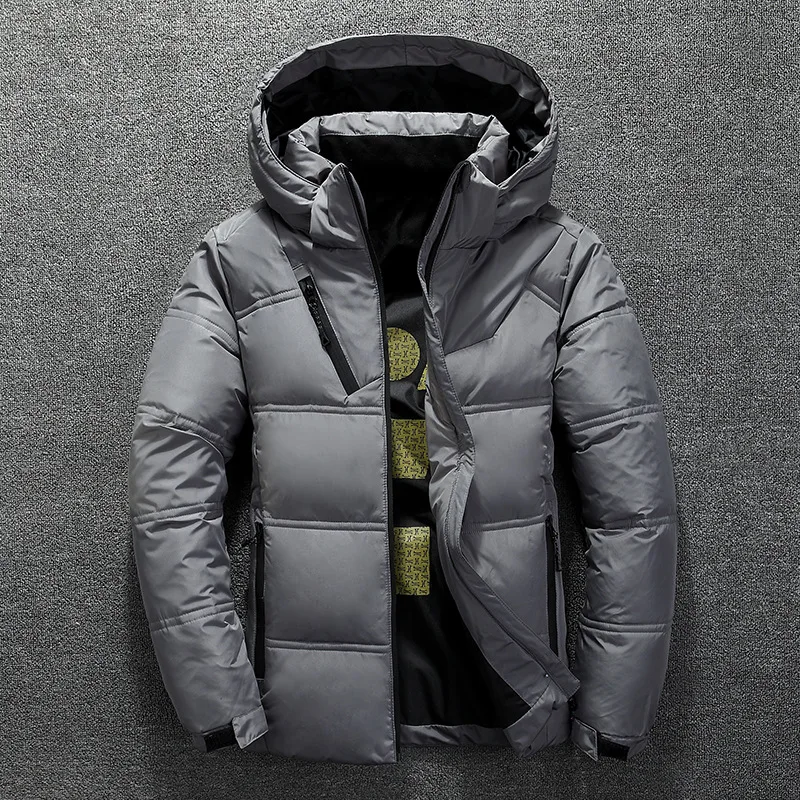 Men's Down Jacket Short Men's Winter Thickened Hooded Casual White Duck Down Outdoor Tooling Wholesale