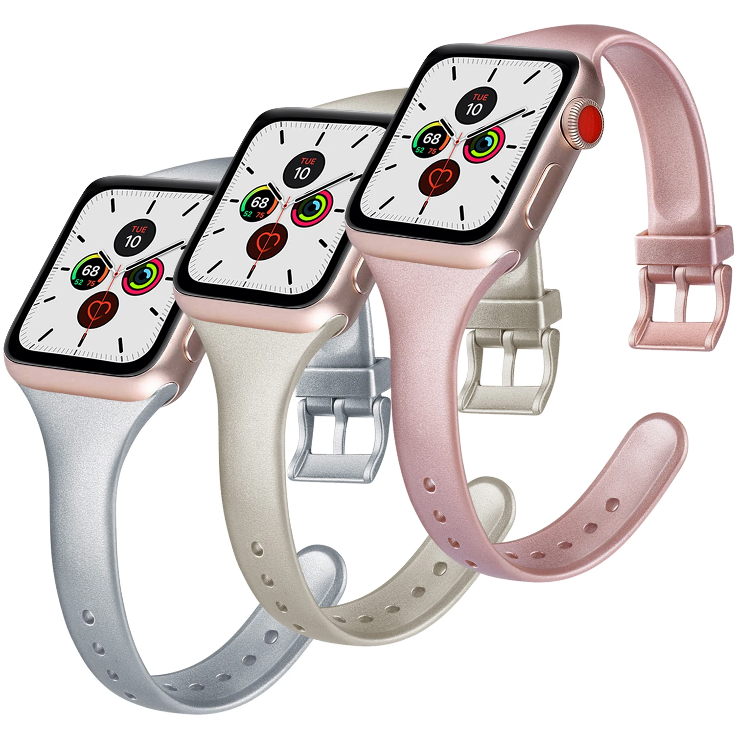 

Slim Strap For Apple Watch Band 8 7 6 5 4 3 SE 38MM 42MM 44MM 40MM Silicone Bracelet Wrsitband For iWatch 7/8 41mm 45mm correa