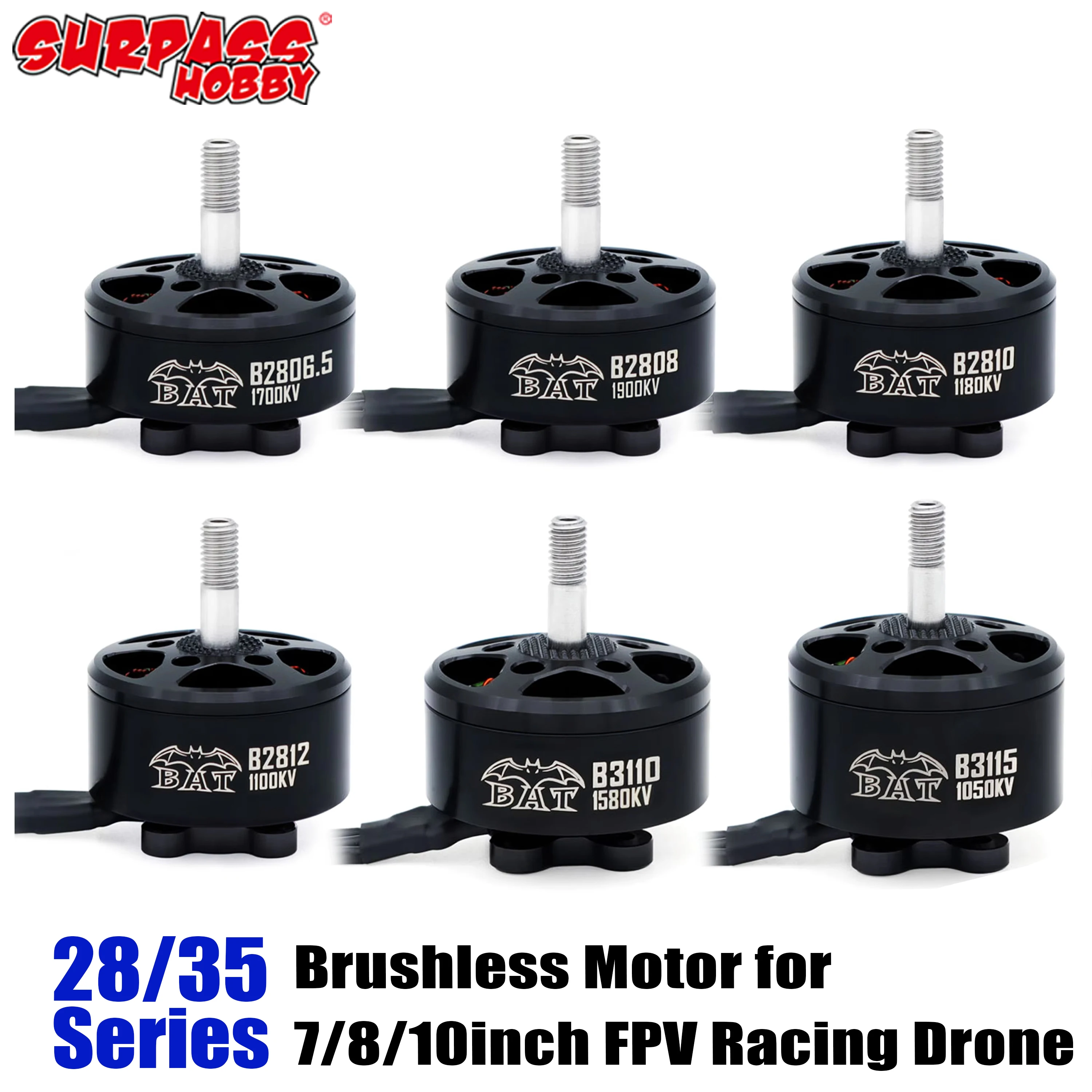 Бесщеточный двигатель Surpass Hobby 2806.5 2808 2810 2812 3110 3115 3-6S для гоночных дронов RC FPV Freestyle