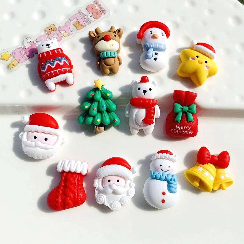 

20Pcs Resin Phone Case Decoration DIY Hair Jewelry Cream Glue Tools Wholesale Cup Stick Buckle Matte Christmas Handmade Supplies