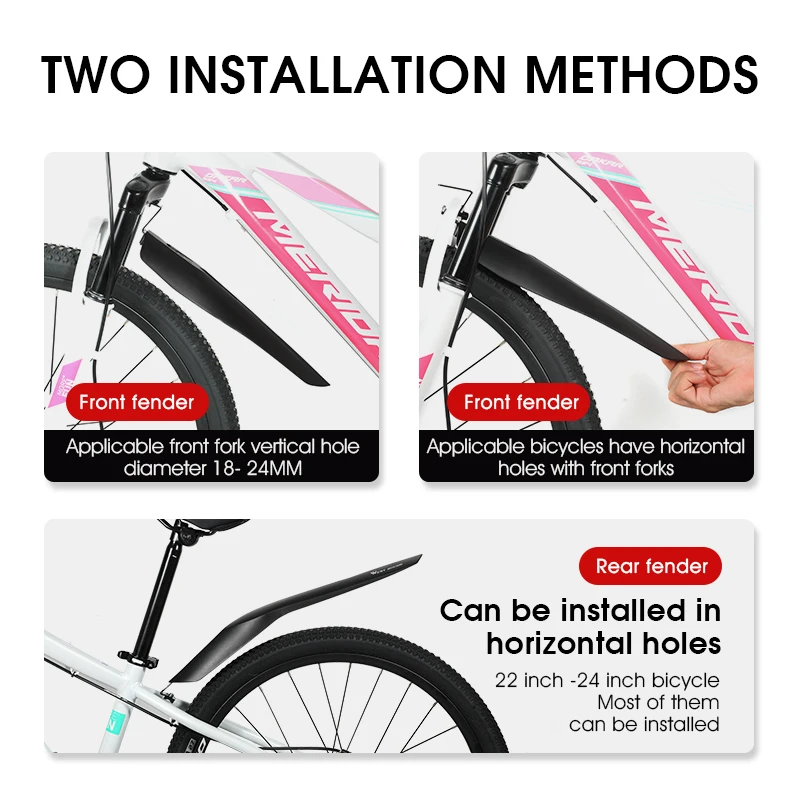 Набор крыльев для велосипеда WEST BIKING 22-24 дюйма MTB Mudguard Fat bike Mud Flaps Universal Front Rear Bike Fender Set Ass Saver Gravel Bicycle Accessories.