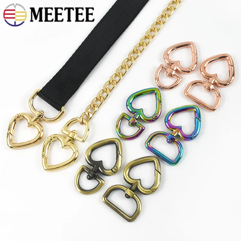 13/20 мм пряжка в форме сердца металлические поворотные пряжки-омары брелок для