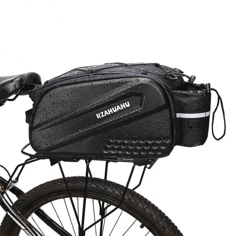

Texture Carbon Fiber Bicycle Tail Bag Classified Net Pocket Leather Rear Shelf Bag 10l Wear-resistant Rear Seat Bag Bicycle Bag