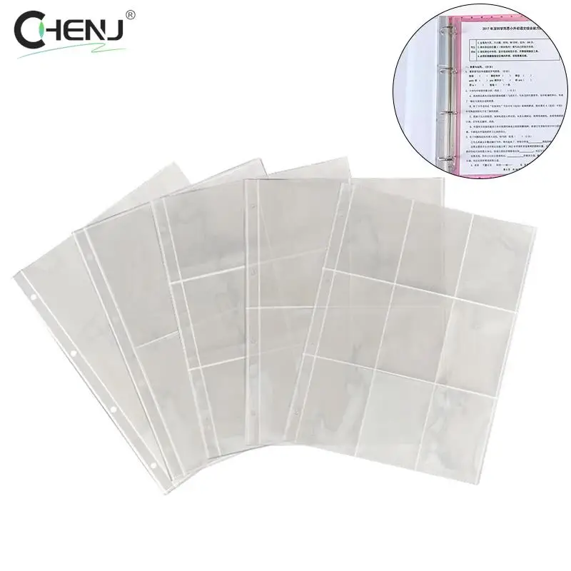 

10Pcs 1/2/4/6/9 Grids A4 Clear Photo Album Refill Pages File Protector Binder Photocards Postcard Card Notebook