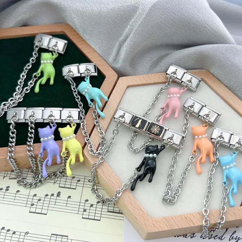 Цепочка с котом из нержавеющей стали 9 мм