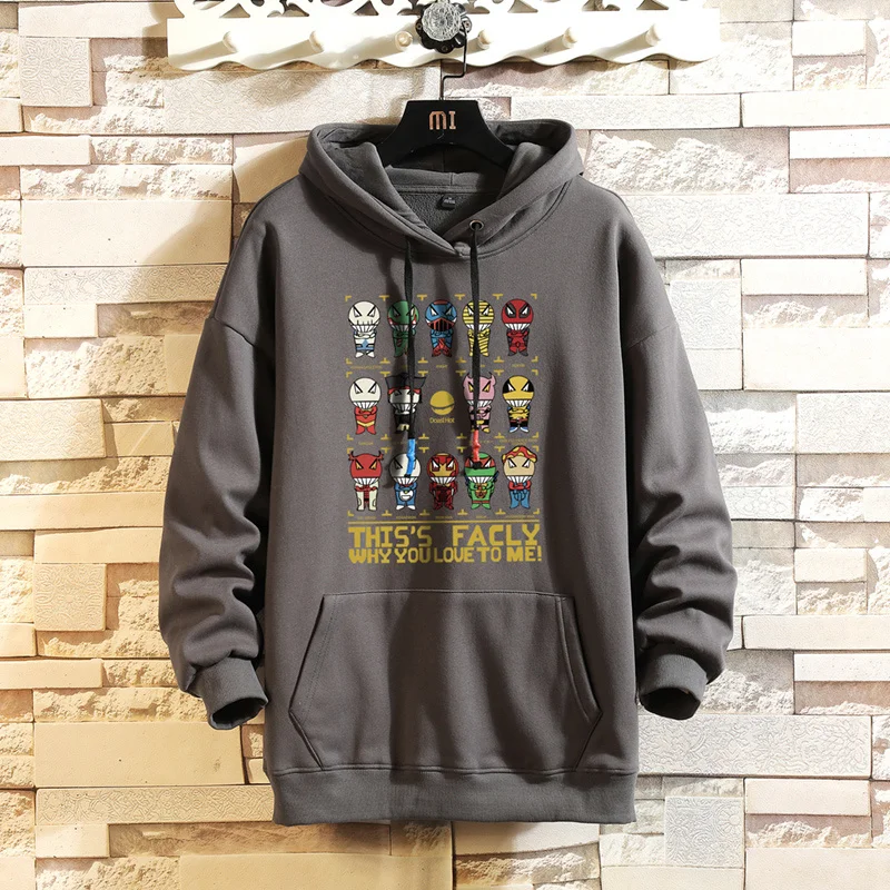 

Spring Autumn 's Hip Hop Streetwear Winter Fleece Sweatshirt New Fashion Print Harajuku Hoodies Men