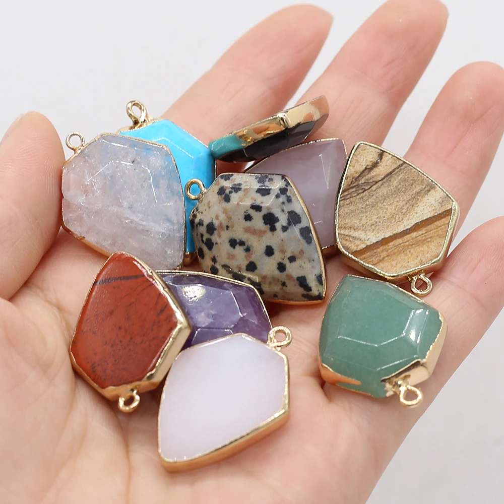 

2022 Wholesale Lot Women Men Pendant Natural Stone Crystal Rose Quartz Jade Charms for Jewelry Making Supplies diy Earrings Gift