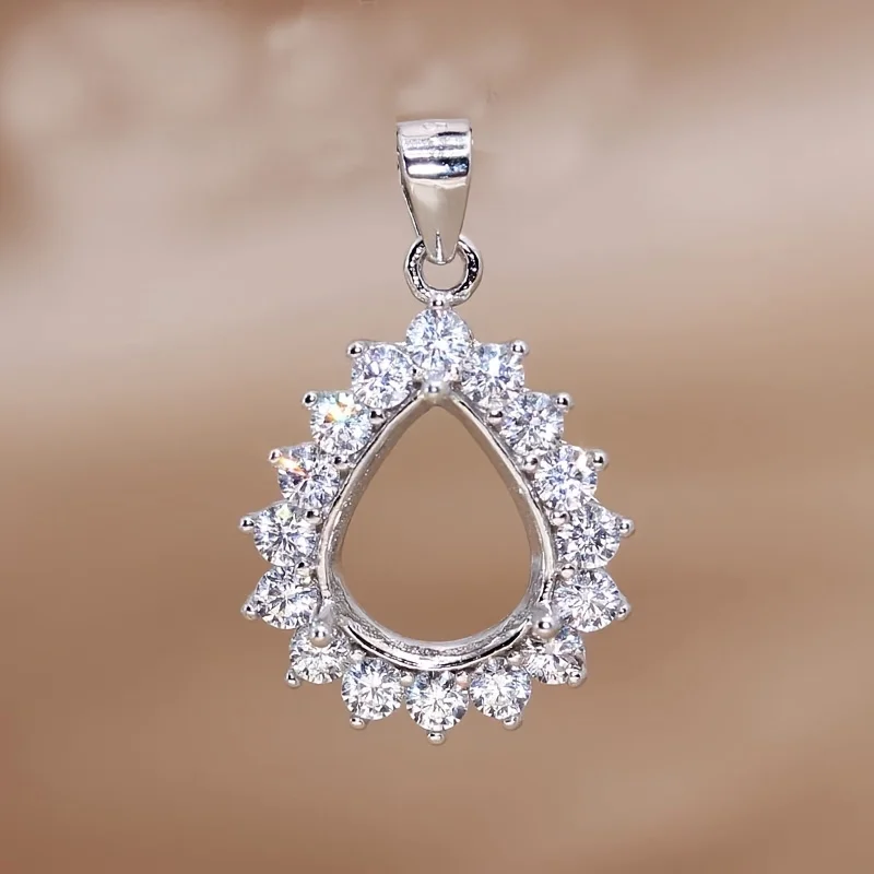 1 шт. розово-золотистая Серебристая подвеска в форме груши с зажимом для