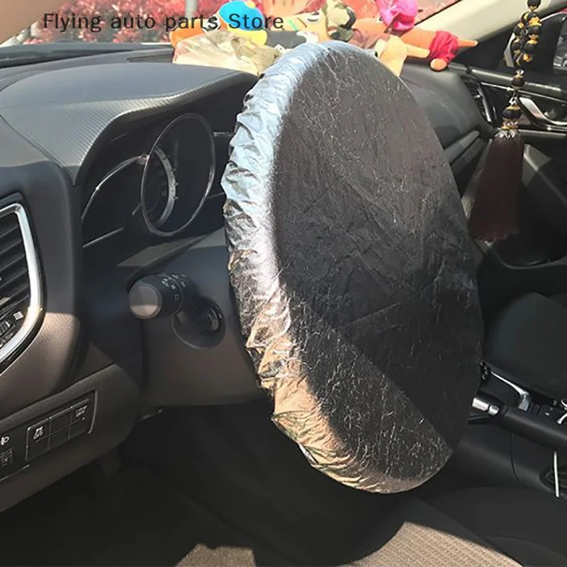 

Серебристая утолщенная фольга Защита от солнца защита от солнца чехол для руля коврик термостойкий для автомобиля универсальный