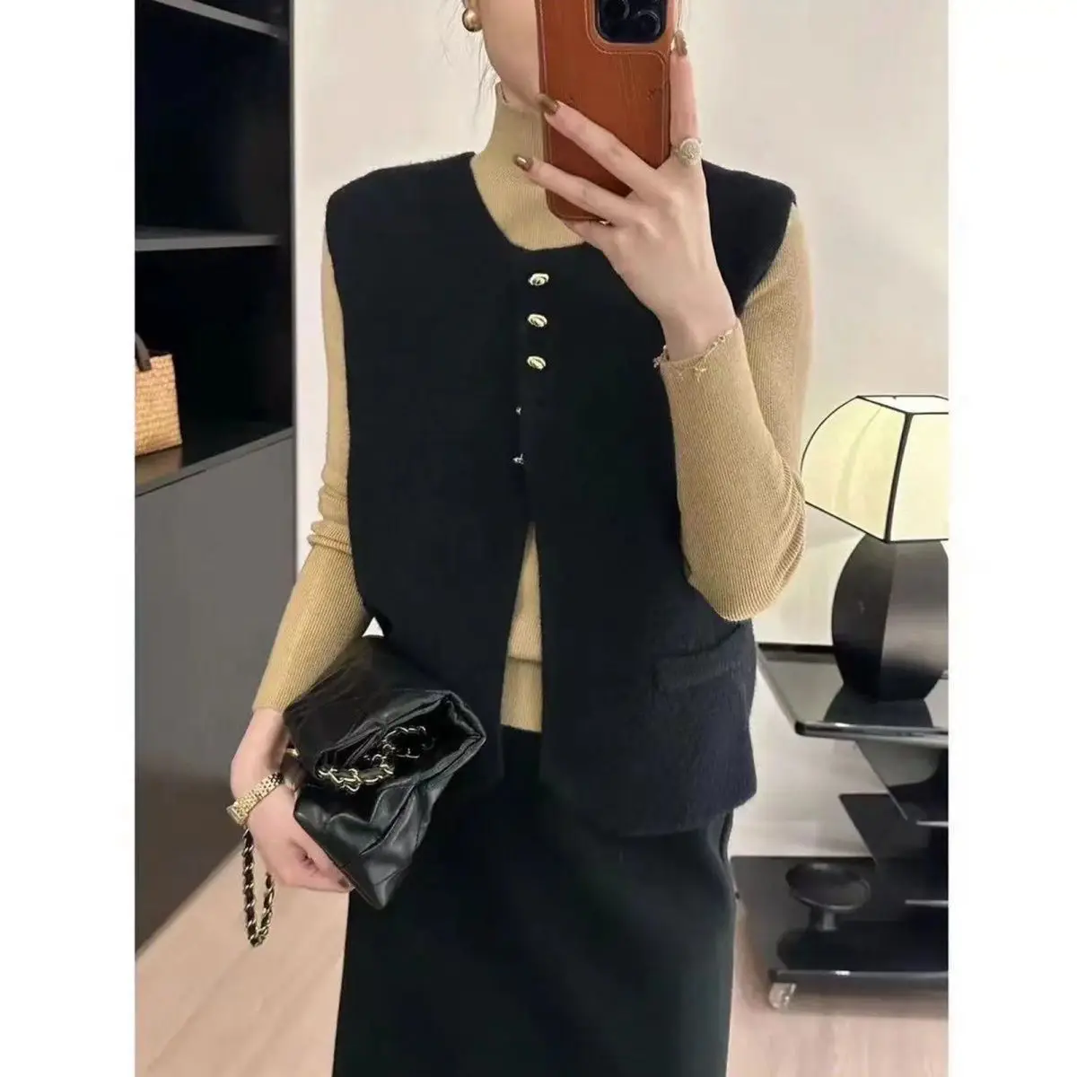 Женский вязаный жилет в Корейском стиле новая коллекция на весну и осень свитер