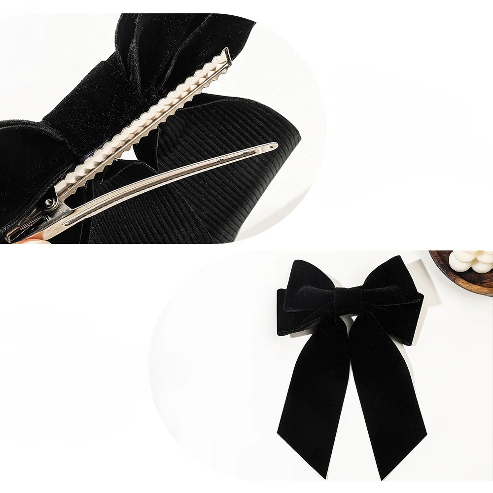 Бархатные заколки для волос с большим бантом женщин и девушек милые элегантные