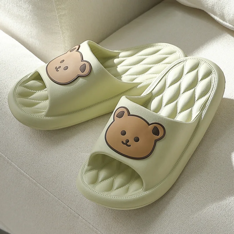 Teddy Bear Home Slipper Woman Cloud Sandals Men Flip Flops Sandals Soft Sole Beach Non Slip Cartoon House Shoes Female Male