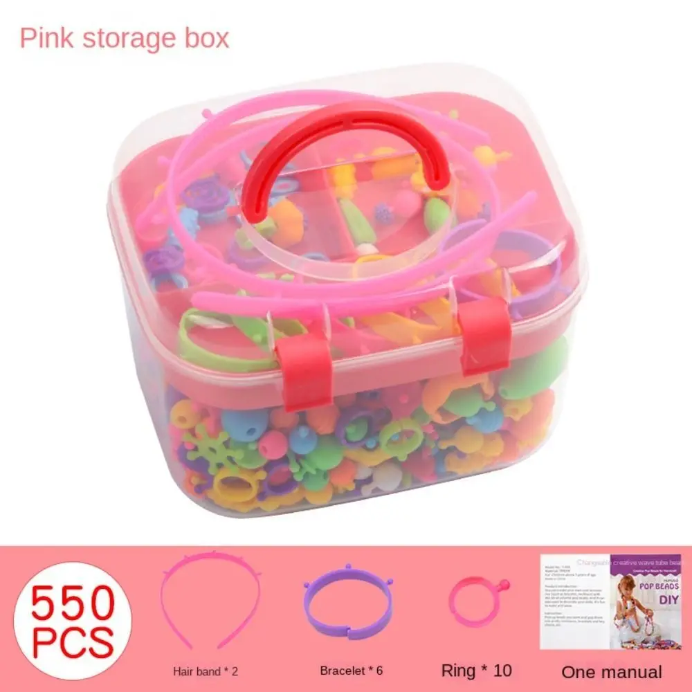

200pcs DIY Jewelry Kit Pop Beads Snap Bead Cordless Beading Princess DIY Pop Bead Large Particles Colourful Pop-Arty Beads