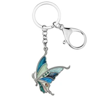 arwa enamel crystal floral swallowtail butterfly keychains bag key chain ring gifts fashion jewelry for women teens girls charms