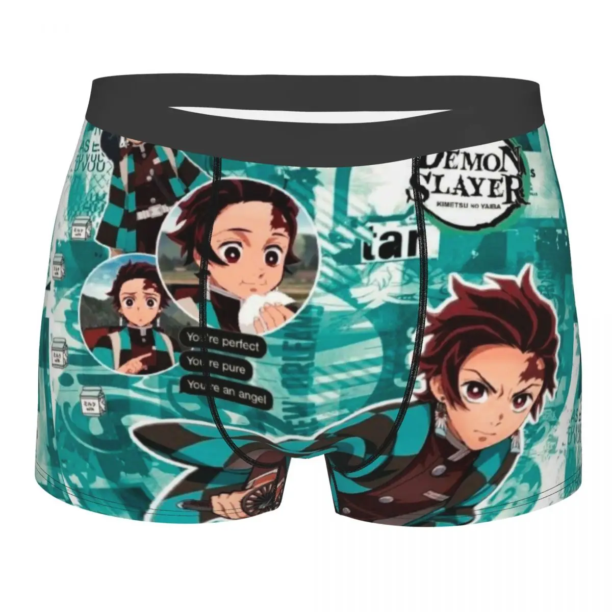 

Fashion Kimetsu No Yaiba Tanjiro Boxers Shorts Panties Men's Underpants Stretch Demon Slayer Anime Briefs Underwear