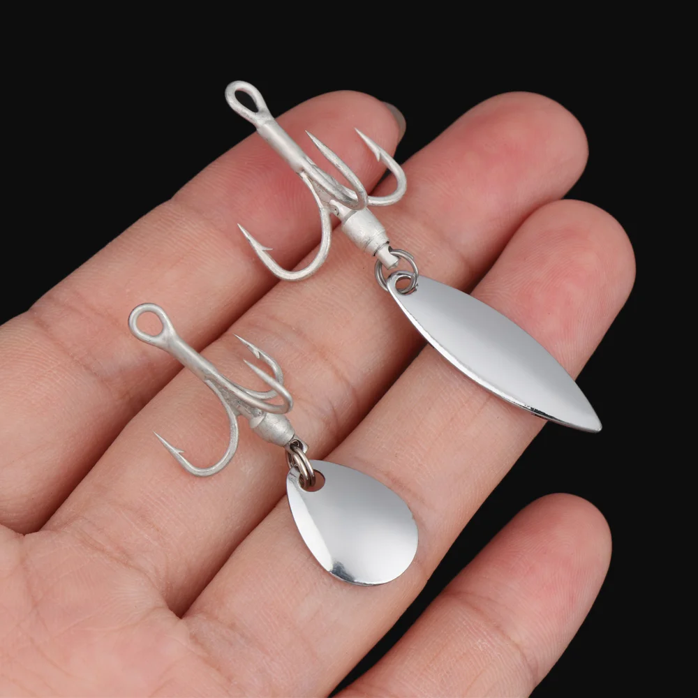 

1PC High Carbon Steel Fishing Hook With Turn Ring Sequins Jigging Bait Sharp Barbed Treble Hook Fresh Water Seawater Tackle