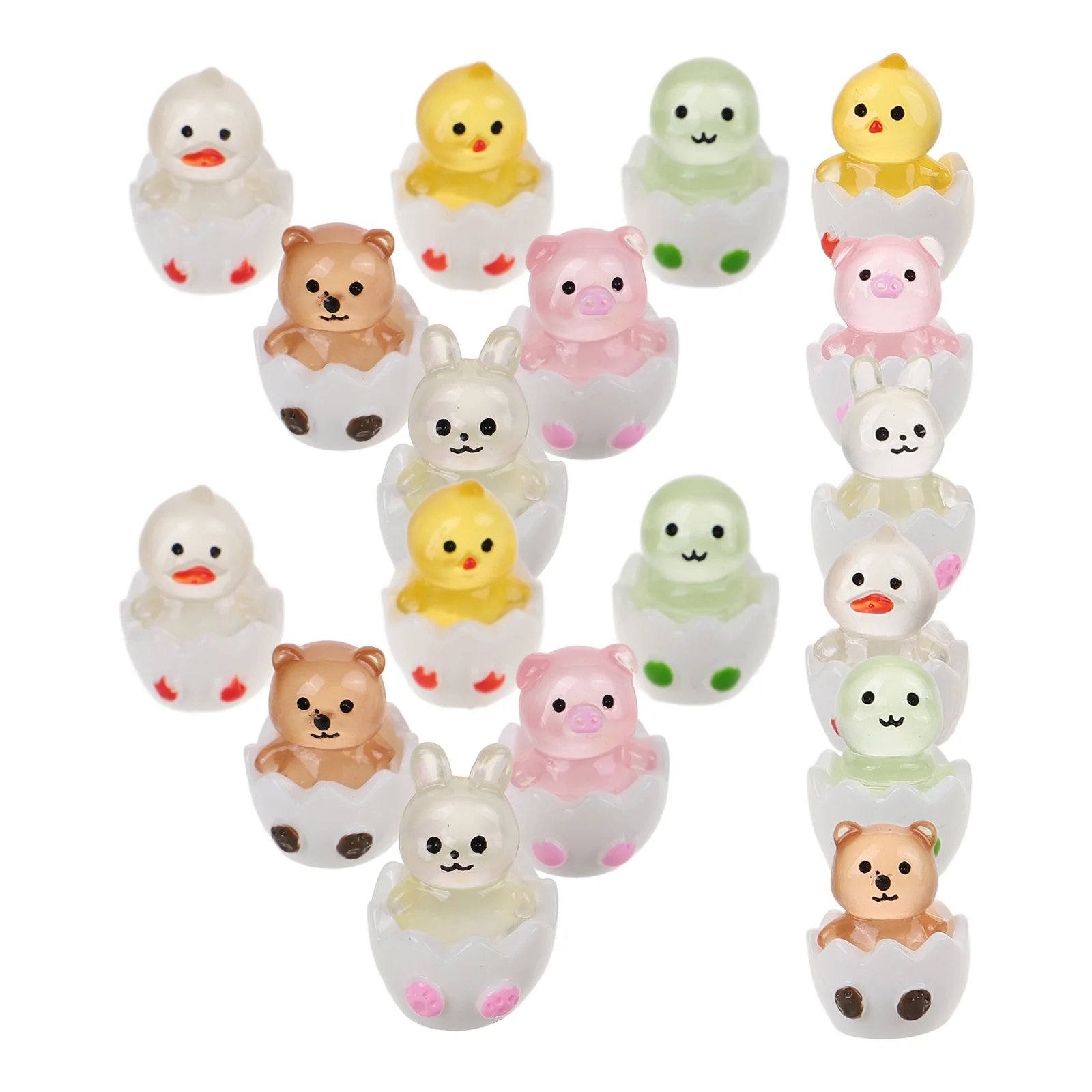 18 шт. светящаяся в темноте детская миниатюрная фигурка цыпленка украшение смола