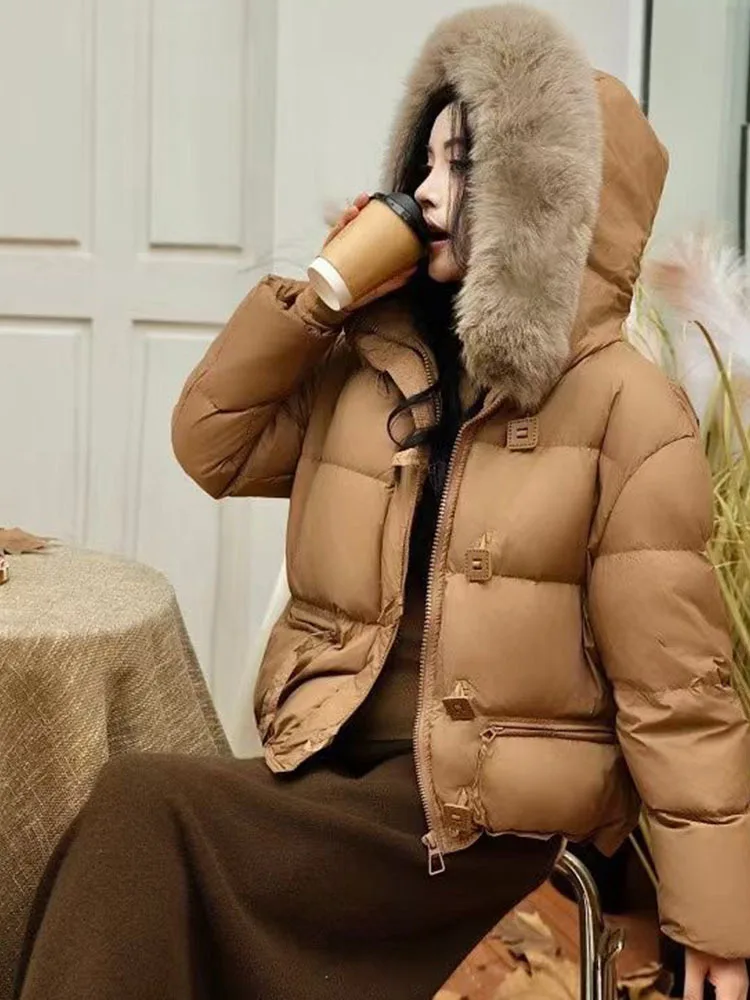 Новое зимнее женское пальто ветрозащитный толстый пуховик с воротником из