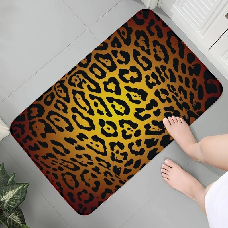 

Моющийся коврик, вход, мягкий кухонный ковер, комнатный Настенный Ковер, кофейный столик с леопардовым принтом, коврики для ванной, прикрова...