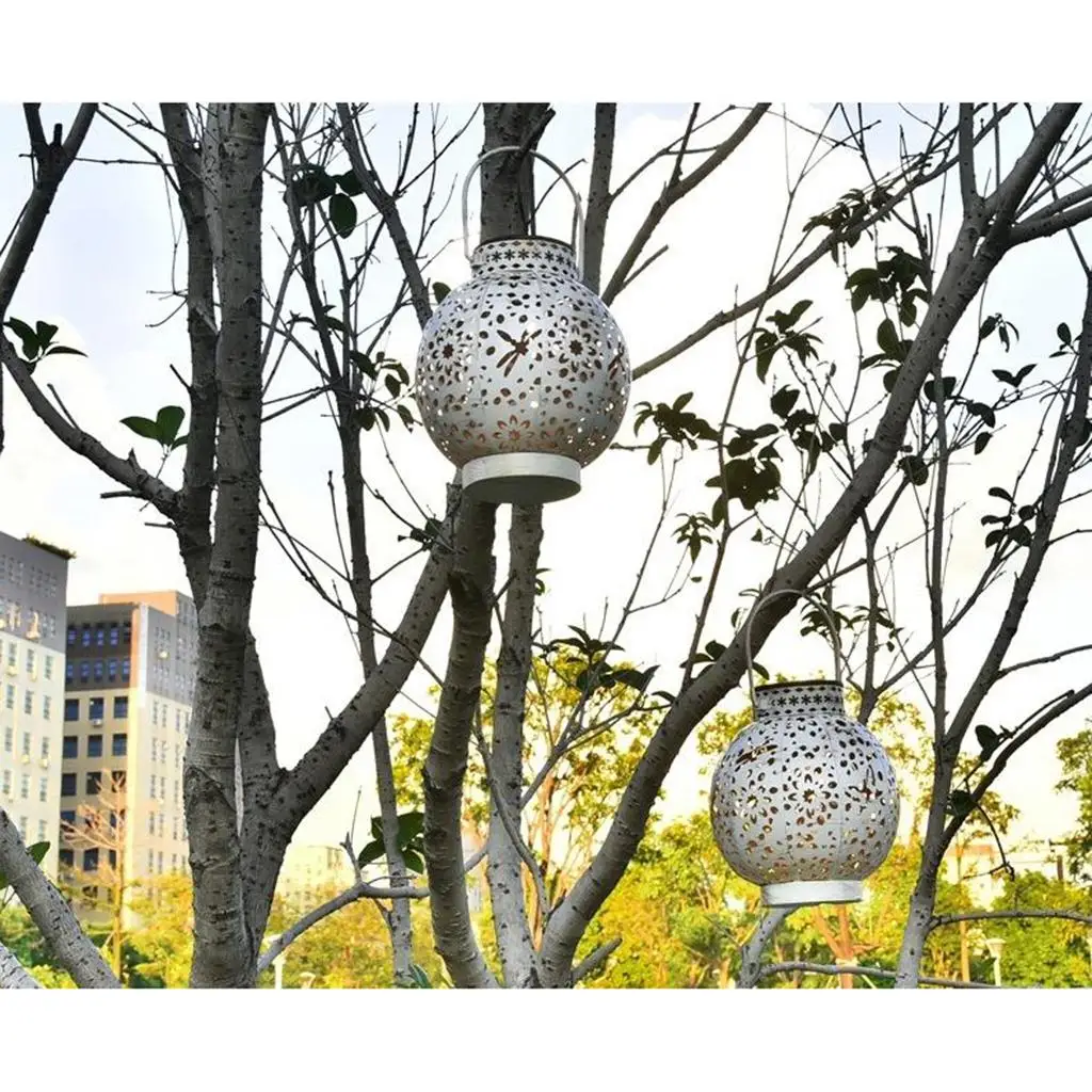

Водонепроницаемый ажурный подвесной светильник на солнечной батарее, декоративный Настольный фонарь для патио, дорожек, палубы, двора