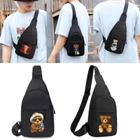 2022 new bear series chest bags unisex crossbody package casual shoulder bags trend messenger package travel phone usb chest bag