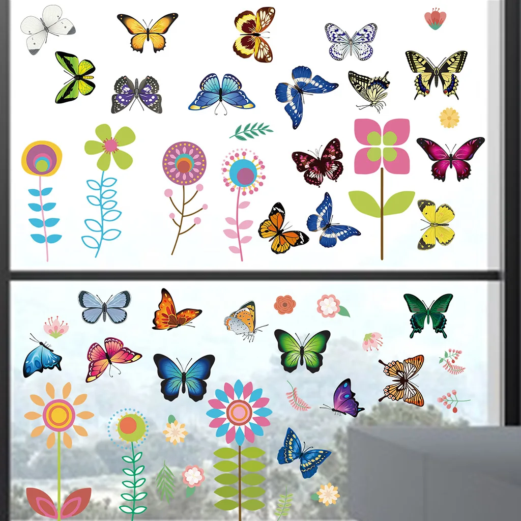 

Новинка статическая наклейка бабочка цветок Летающая наклейка