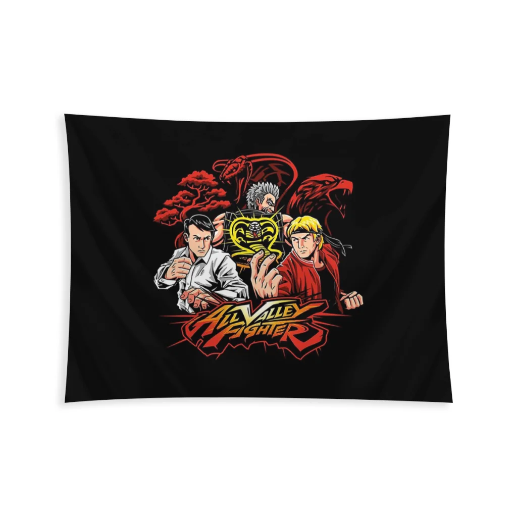 

All Valley Fighter Home Tapestry Cobra Kai Amanda TV Background Hanging Covering Living Room Arts Decor Ornaments Beach Mat