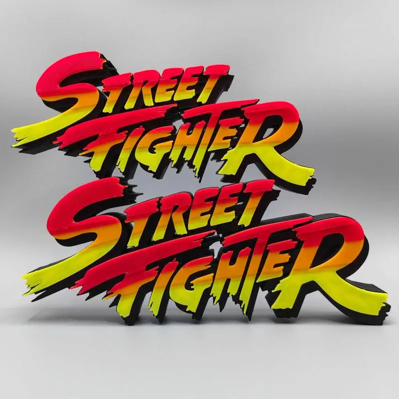 Фото Аниме-фигурка Street Fighter 3D: стенд-лого-модель из PLA, персонажи Рю и Кен, для аркадных игр, косплея, выставок, декоративное украшение, игрушка, подарок №3