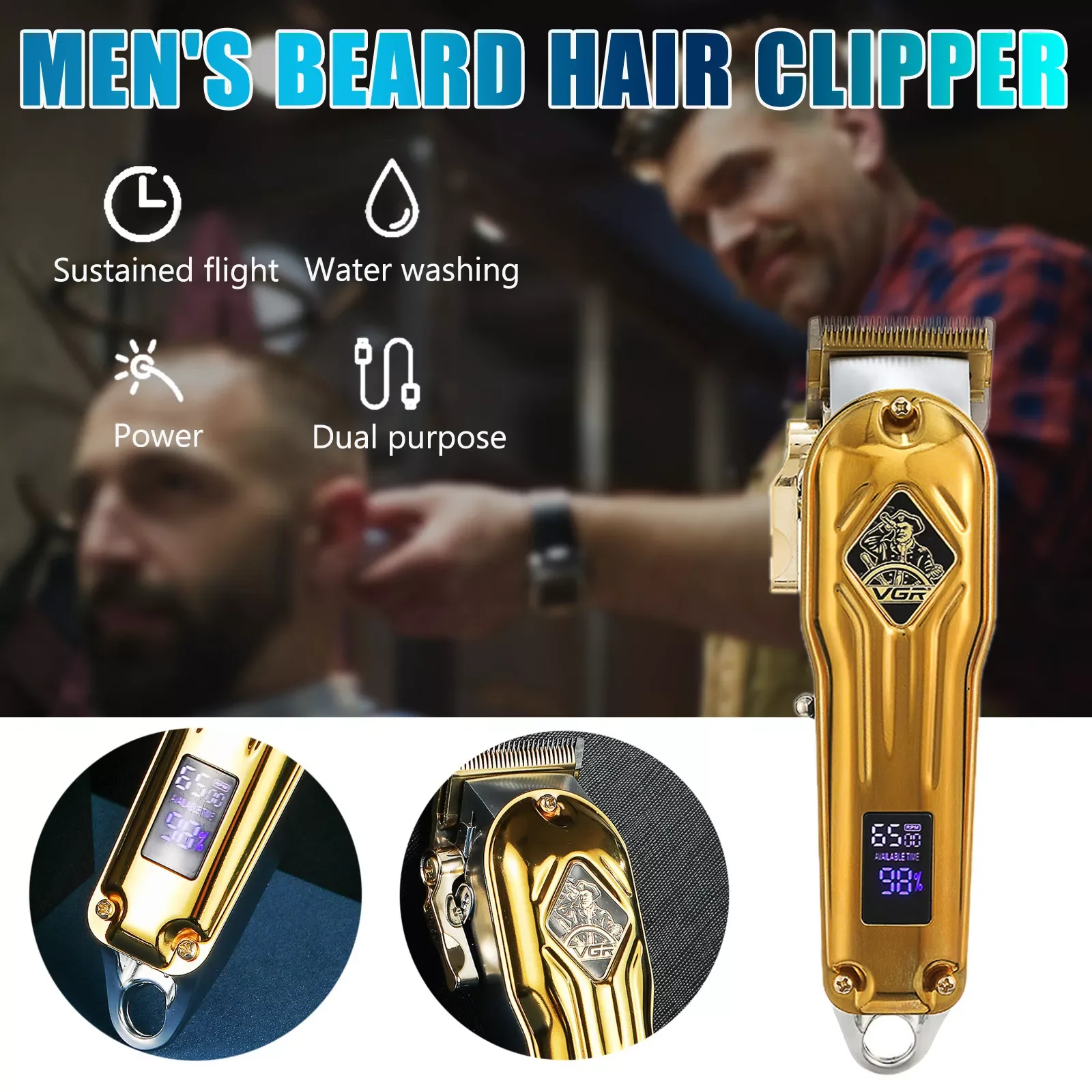 

NEW2023 Hair Clipper Professional Hair Trimmer In Hair Clippers For Men Trimmers Lcd Display Machine Barber Hair Cutte#4g
