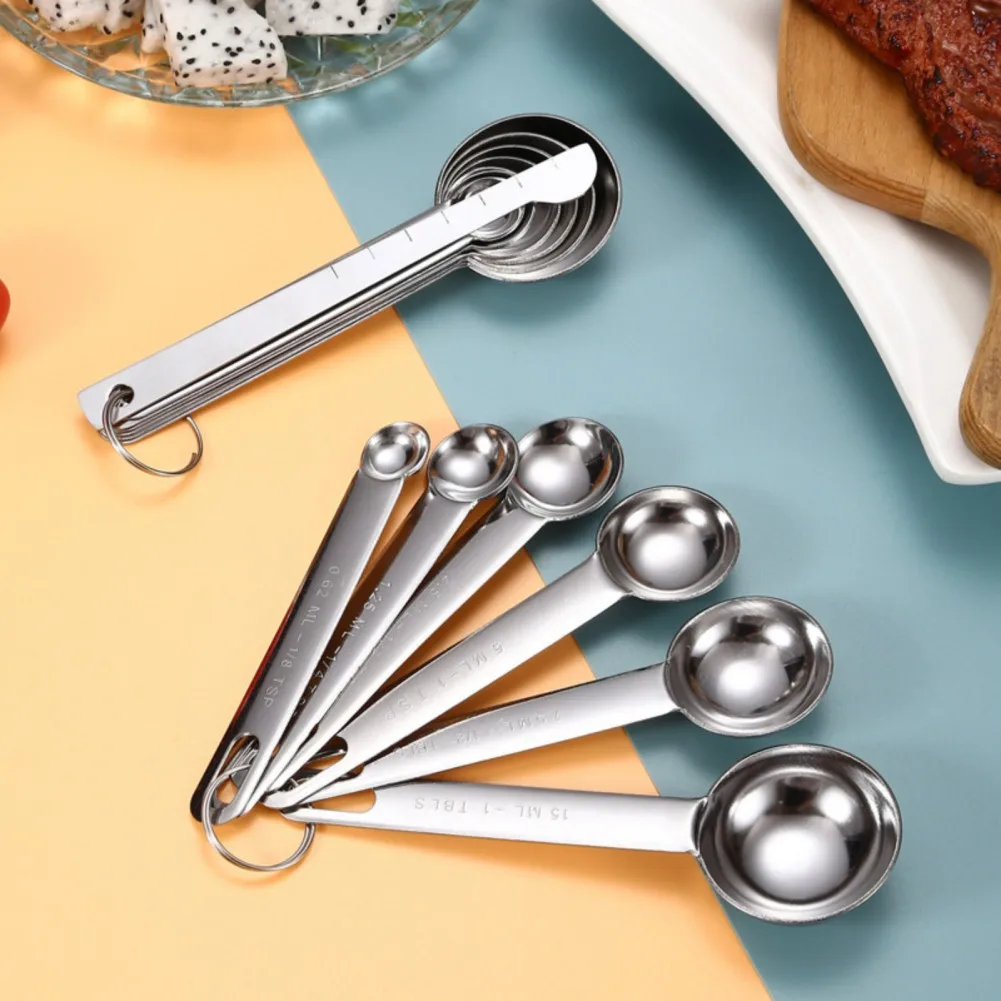 

6/7pcs Stainless Steel Measuring Spoons Multipurpose Creative Baking Cooking Seasoning Measuring Spoons Kitchen Products