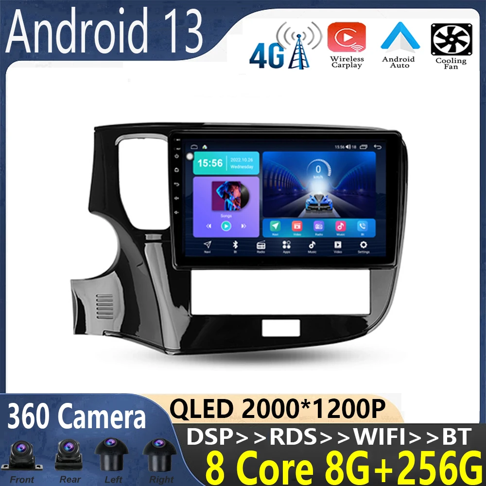 

Android 13 для Mitsubishi Outlander 3 GF0W GF0W GG0 2018-2021, автомобильное радио, мультимедийный видеоплеер, навигатор GPS, Android No 2din