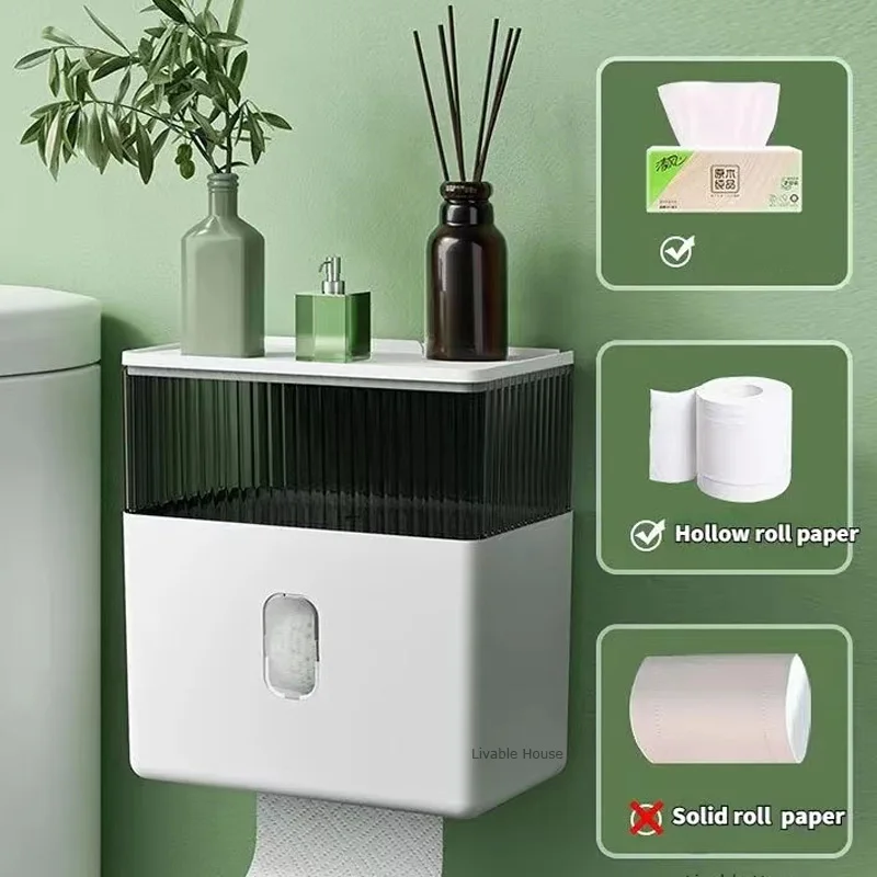 

Double layer tissue box, waterproof toilet paper holder for bathroom use bathroom accessories toilet paper holder toilet paper