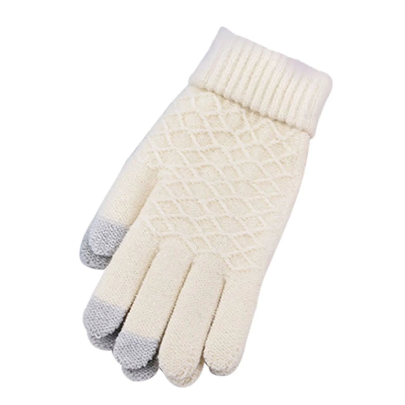 

Knitted Full Finger Mittens Textural Skin Feeling Surface Gloves for Outdoor Sports Shopping C44