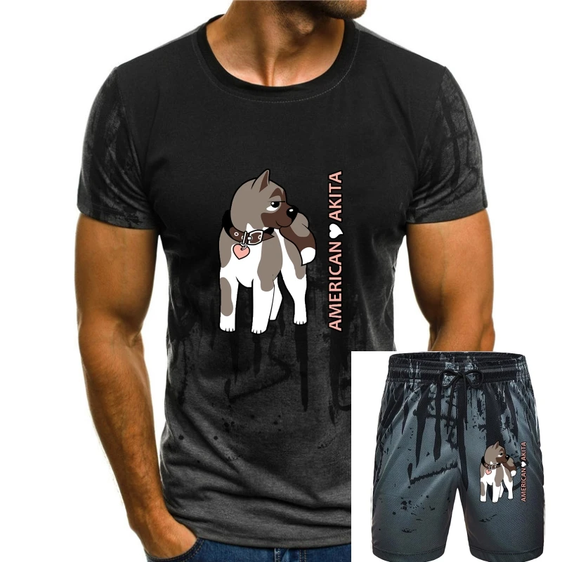 

American Akita T-Shirts Cute Dog T Shirt For Men Animal Print MenNormal Family Tshirt Online Cheaper Tops 2018 New