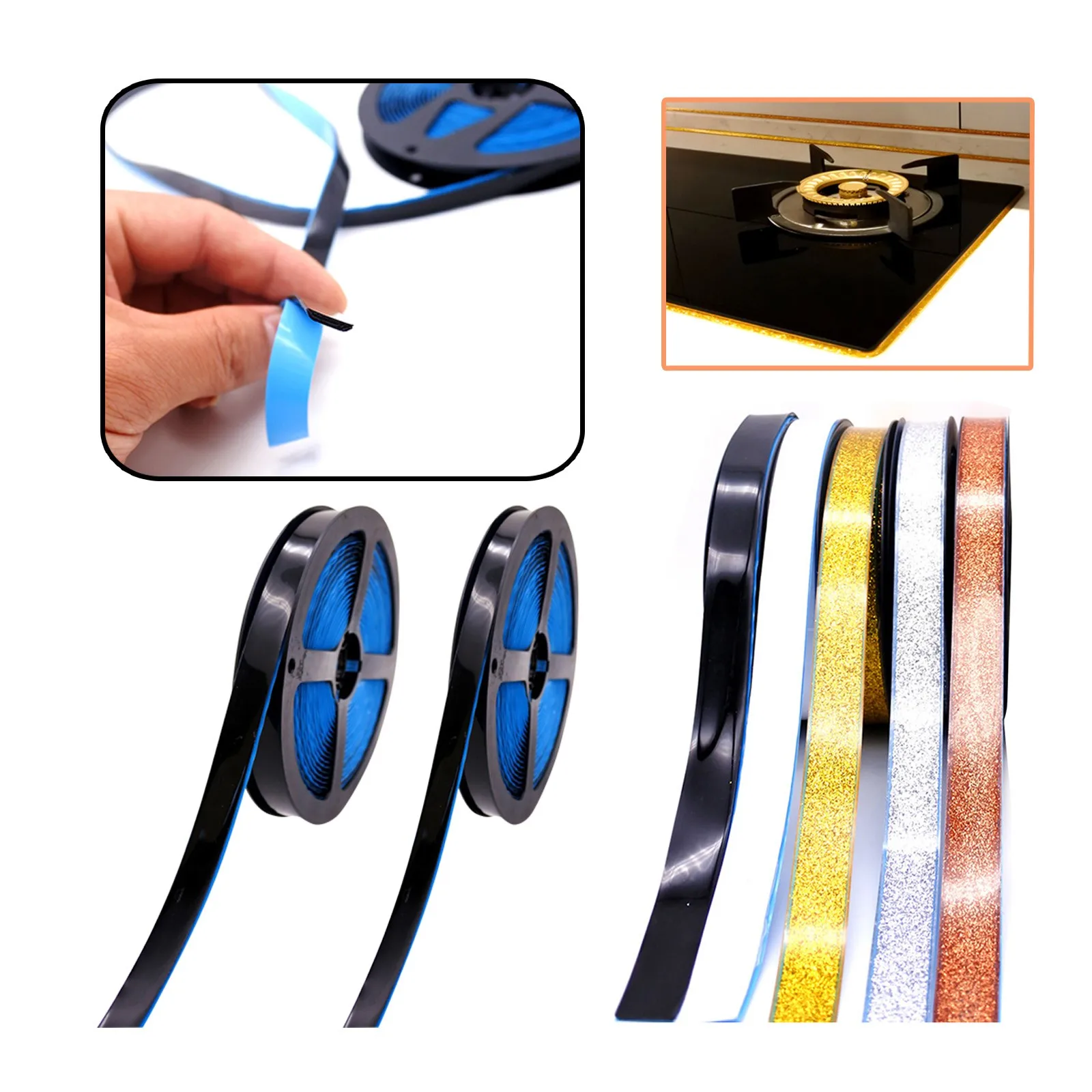 

Самоклеящаяся наклейка для туалета и уплотнительных углов х 7,5 мм Гибкая полоса для зачистки пола, 6 м, молдинговая кромка раковины и