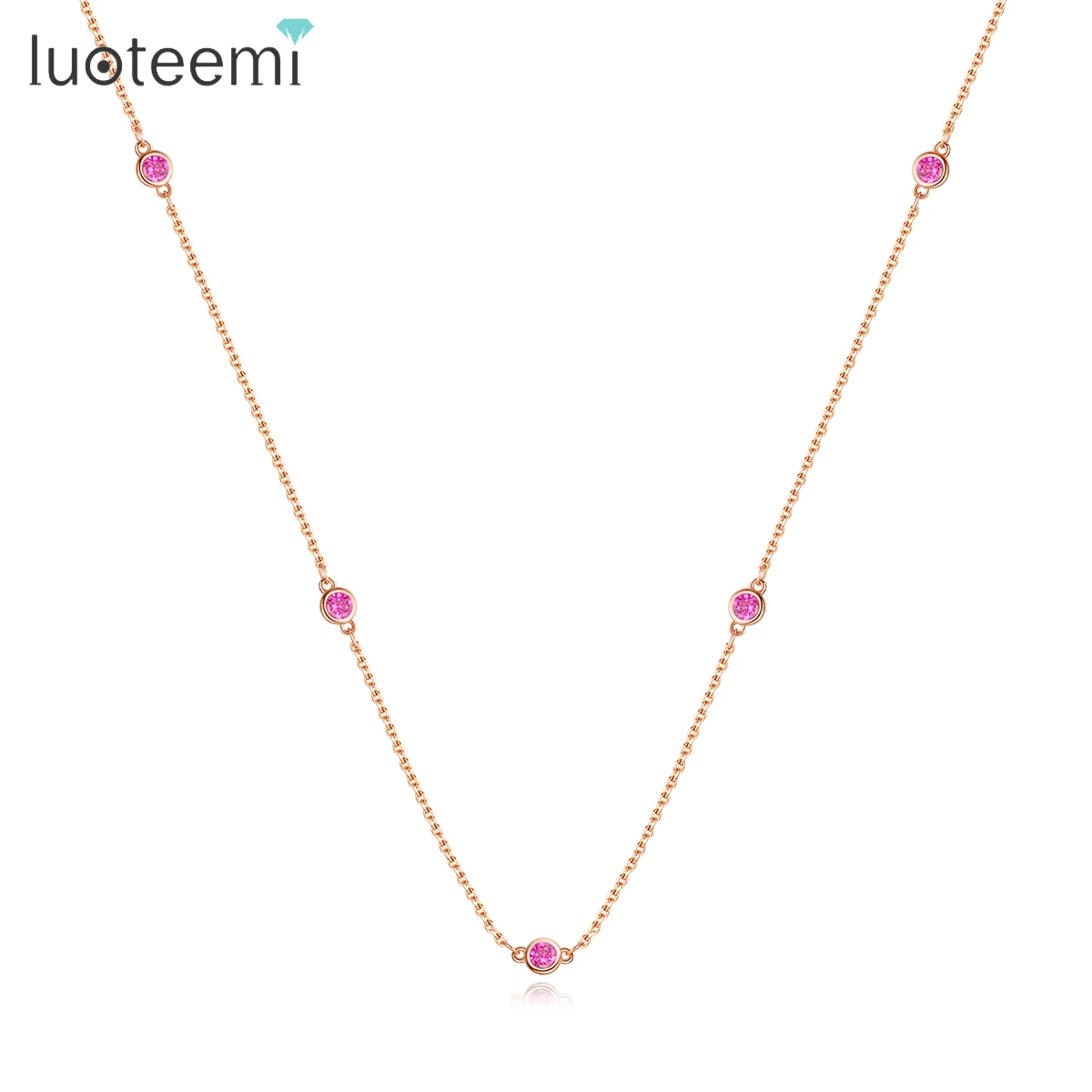 

LUOTEEMI Long Multiple Beads Necklace for Women Elegant 90CM Long Winter Coat Sweater Link Chain for Girl collares para mujer
