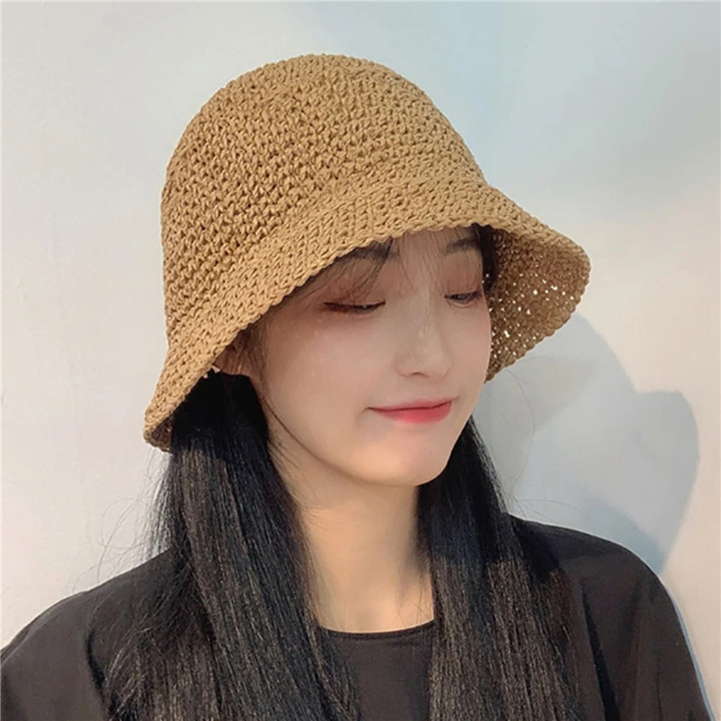 

Панама плетеная ручной работы для женщин, модная пляжная соломенная шляпа для отпуска, летняя Солнцезащитная шапка