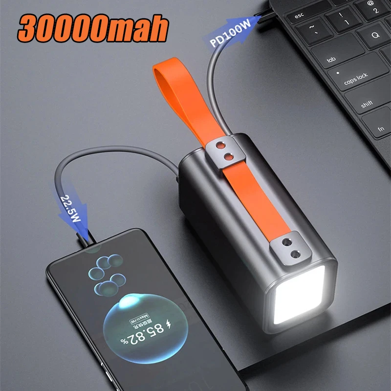 

100W Super Fast Charging 30000mAh Power Bank for Huawei P40 Laptop Powerbank Portable External Battery Charger For iPhone Xiaomi