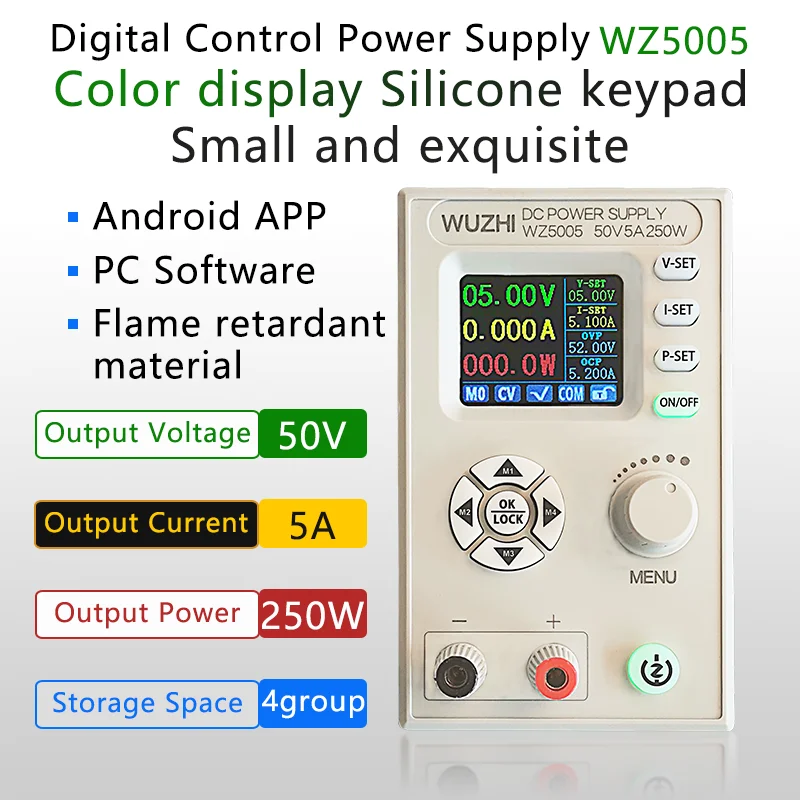

WZ5005 DC DC Buck Converter CC CV 50V 5A Power Module Adjustable Regulated laboratory power supply multimeter Voltmeter Ammeter