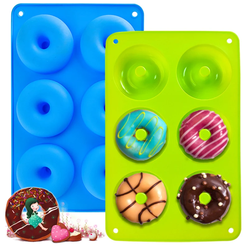 

Donut Mold Silicone Chocolate Mold Pastry Bread Cake Mold Non-Stick Baking Mold DIY Baking Tray Doughnut Dessert Making Tools