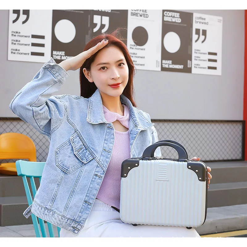 NEW 14/16 Inches ABS Carry on Suitcase Travel Trolley Luggage Case Mini Cabin Suitcase Fashion Women Travelling Luggage