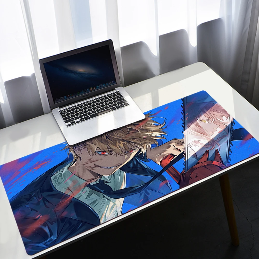 

Chainsaw Man Anime Large Mouse Pad Gaming Accessory Mousepad Anti-slip Natural Rubber Locking Edge Gamer Keyboard Table Mat