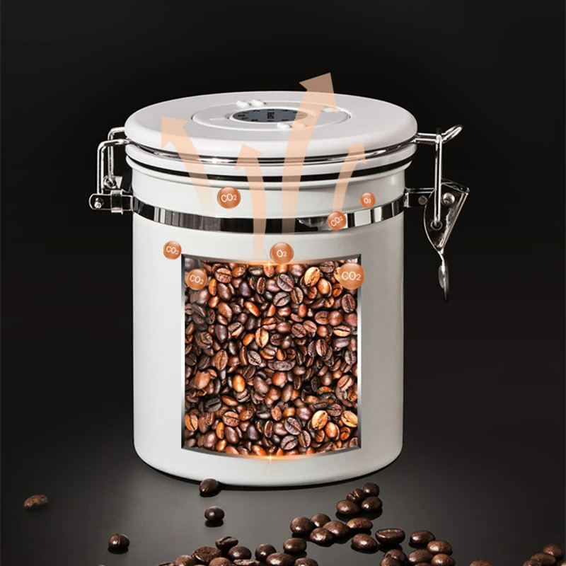 Контейнер для хранения кофе большой емкости с ложкой 304 герметичная банка из
