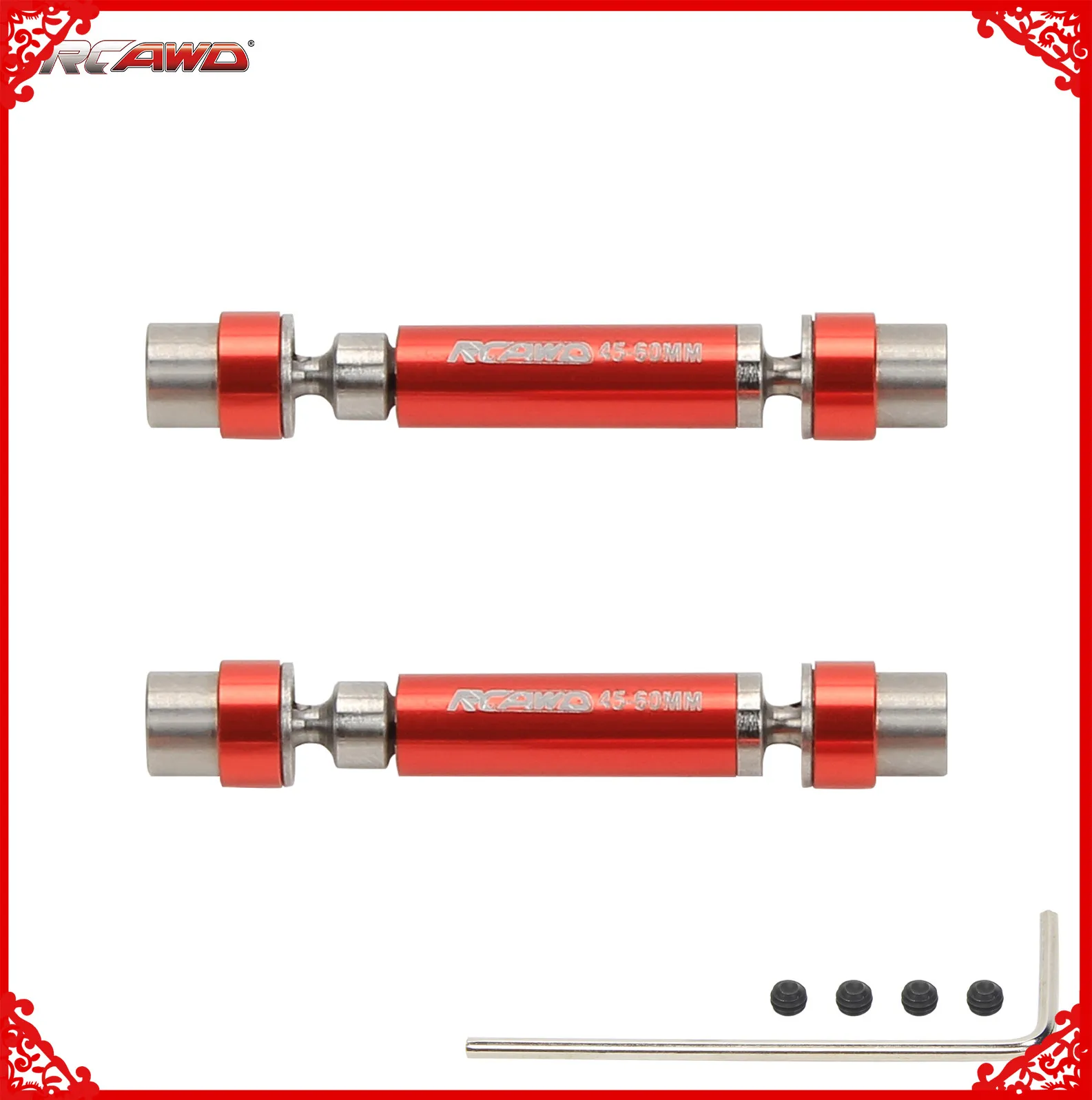 2 шт./набор #45 сталь и сплав CVD передний/задний центральный приводной вал 45-60 мм для FMS EAZYRC Roc хобби FCX24 1-24 ползунок Запчасти для модификации